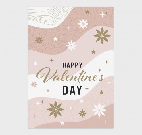 Valentines Day Poster Layout with Floral Concept Design Background