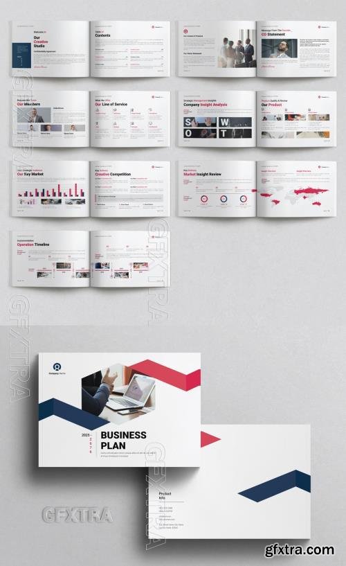 Business Plan Brochure Template Landscape 757183491