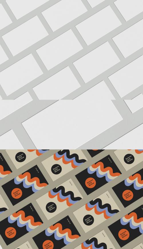 Us Business Cards Pattern Mockup