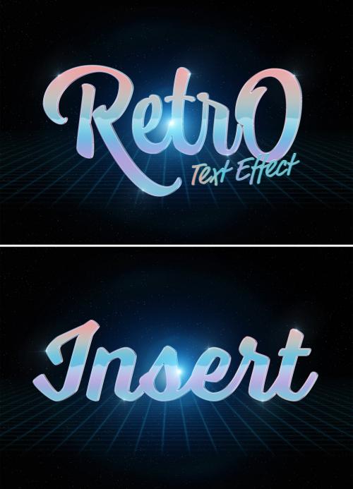 Retro 80S Iridescent Text Effect Mockup