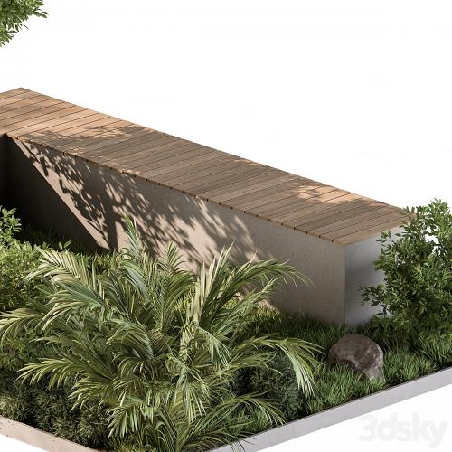 Urban Furniture Bench with Plants Set 43