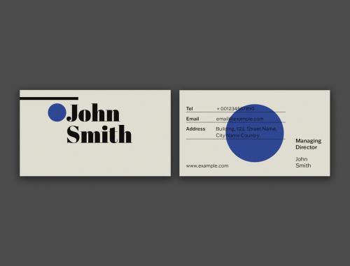 Modern Business Card Layout with Blue Accent