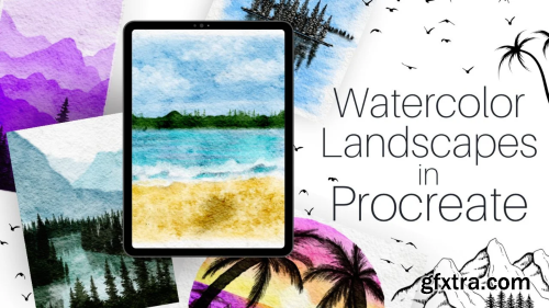 Easy Procreate Landscapes: How To Paint Digital Watercolor Scenes
