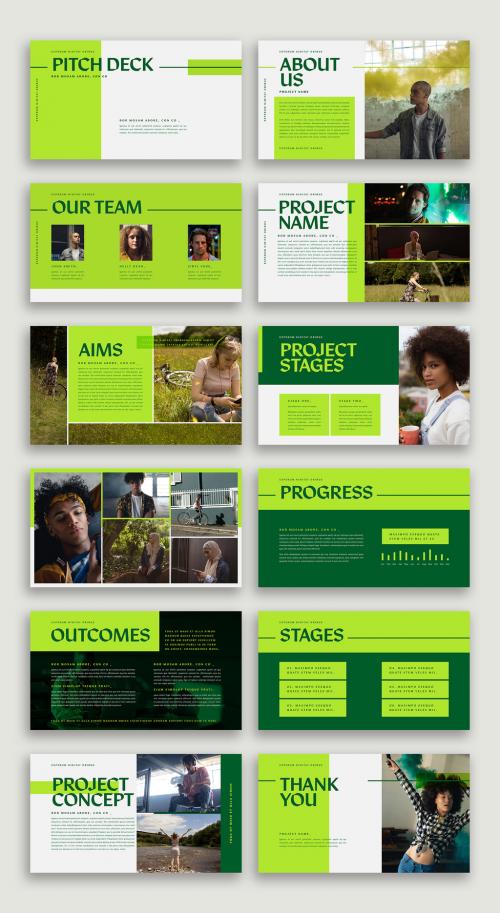 Pitch Deck with Green Accents