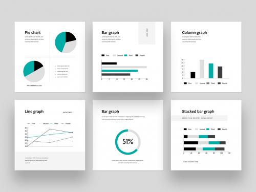 Infographic Social Media Layouts with Editable Graphs