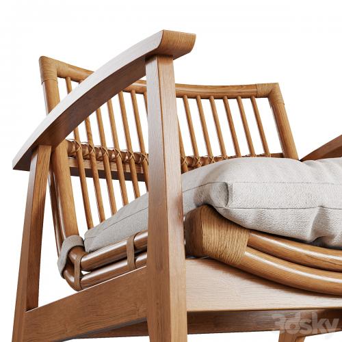 CB2 - Noelie Rattan Lounge Chair with Cushion