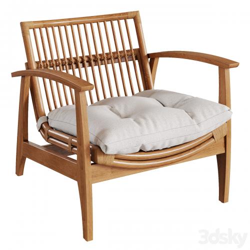 CB2 - Noelie Rattan Lounge Chair with Cushion