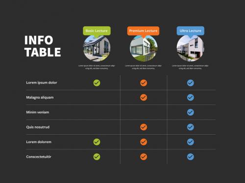 Infographic Table Layout with Three Column Design