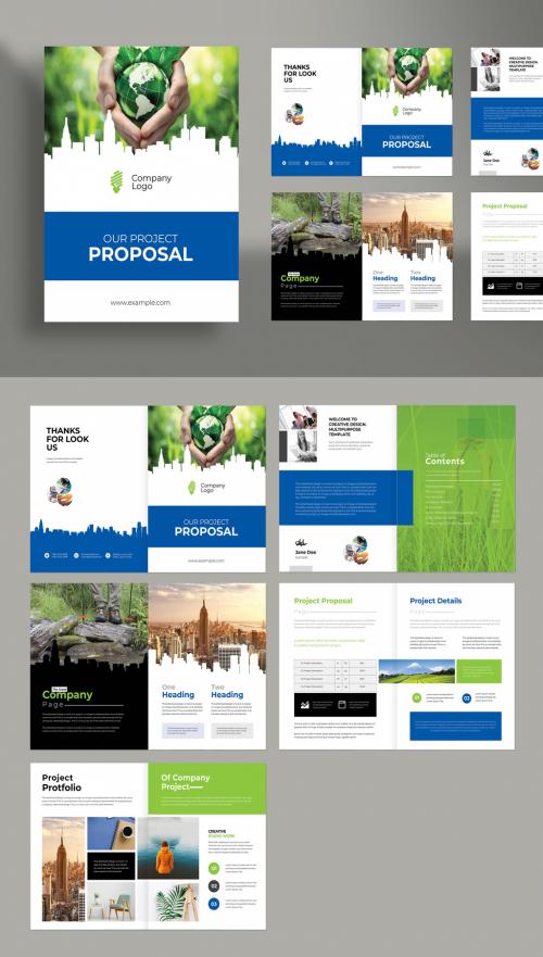 Energy Project Proposal with Blue Green Accents