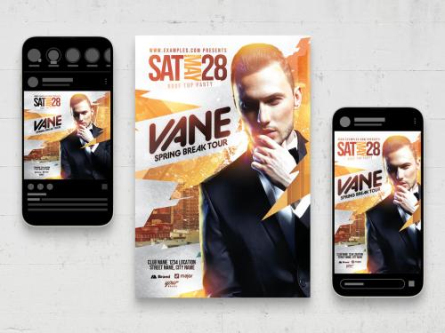 Nightclub Event Flyer with Sharp Angles