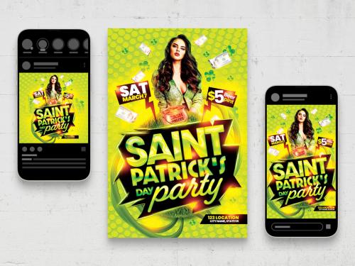 Vibrant Green St Patricks Day Event Flyer