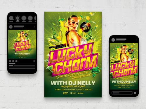 Lucky Charm St Patricks Day Party Flyer Poster