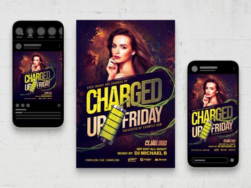 Charged Up Themed Nightclub Party Flyer