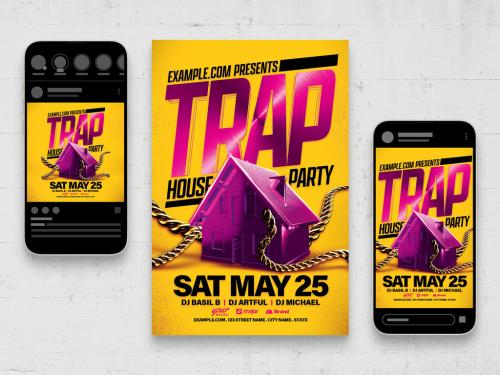 Trap House Hip Hop Party Flyer