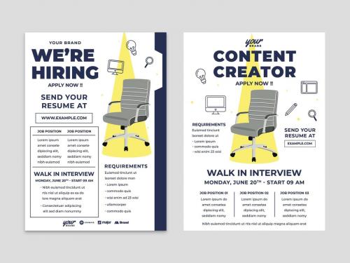 Creative Job Vacancy Hiring Flyer Poster Layout