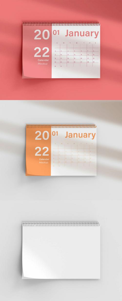 Front View of Isolated Calendar Mockup