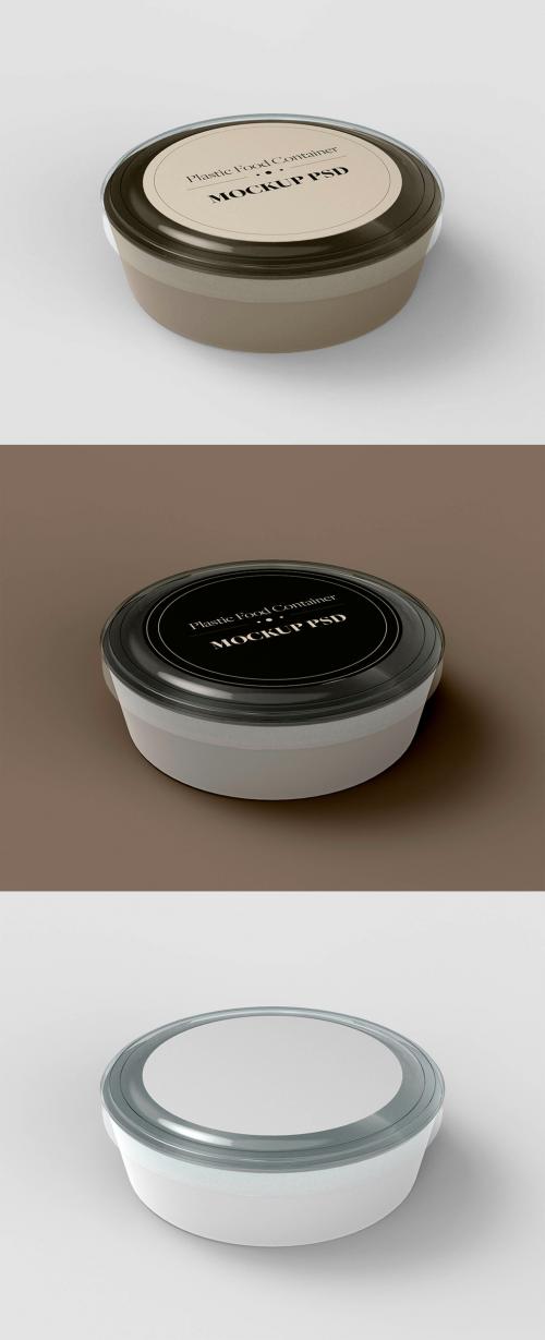 Round Plastic Food Container Mockup