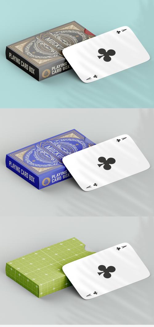 Box with Poker Cards Mockup