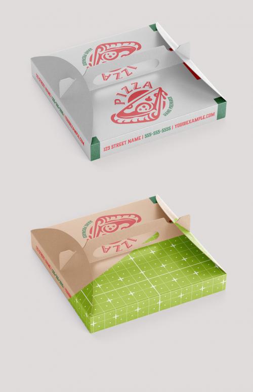 Vintage Pizza Box Label Layout