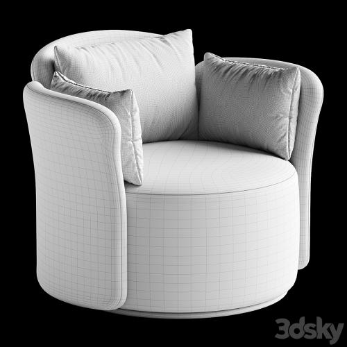 Swivel chair Lulu L black and white boucle