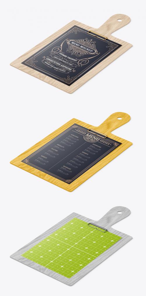 Wooden Menu Board Mockup