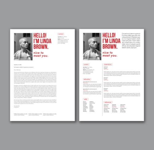 Minimal Resume Layout with Red Accent