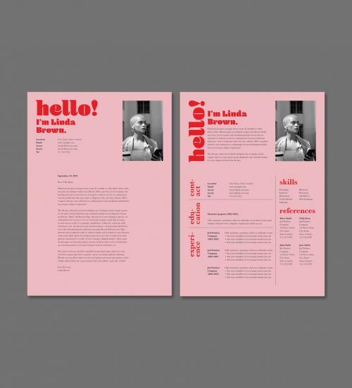 Pink Minimal Resume Layout