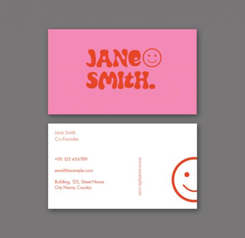 Pink Business Card Layout