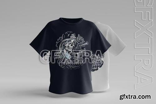 Front and Back T Shirt Mockup 4YPK6RA