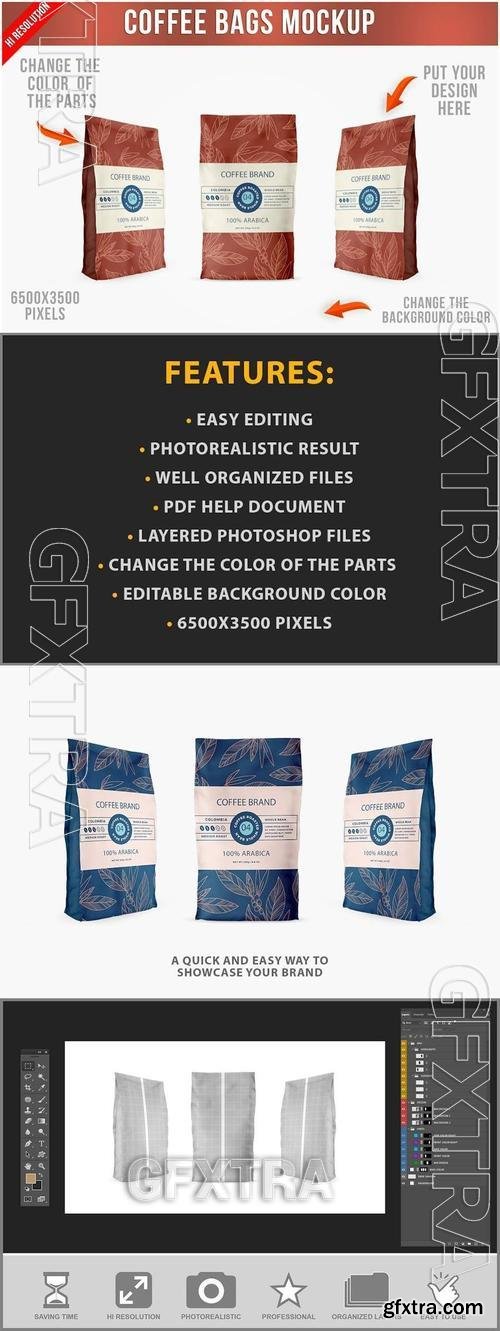 Coffee Bags Mockup AU3UP74