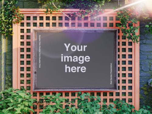 Garden with Picture Frame Mockup