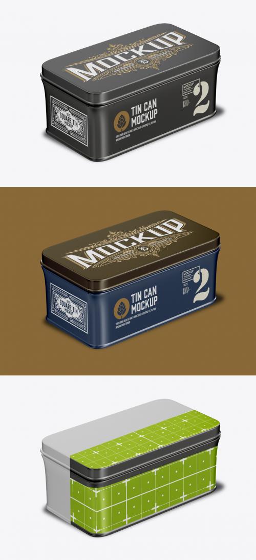 Colored Tin Mockup