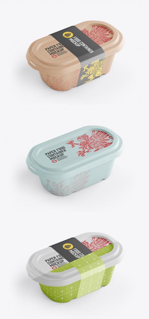Food Container with Sleeve Mockup