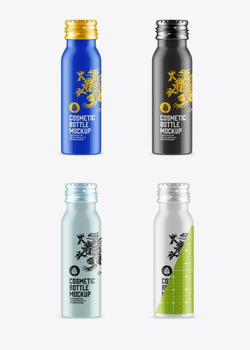 Metallic Cosmetic Bottle Mockup