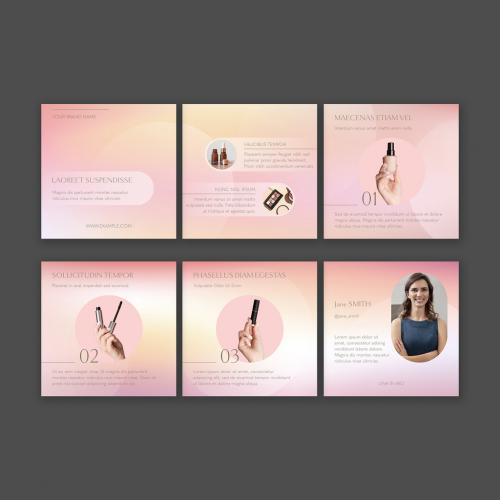 Pink Gradient Beauty Carousel Template