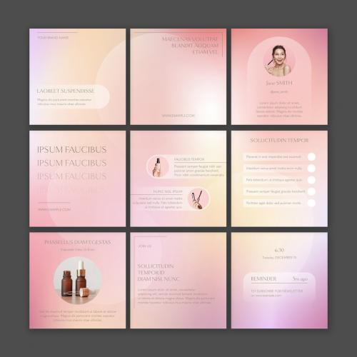 Pink Gradient Beauty Post Template