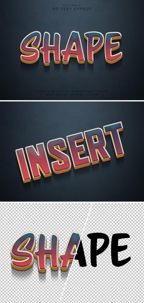 Text Effect Mockup with 3D Stroke Style and Shadow