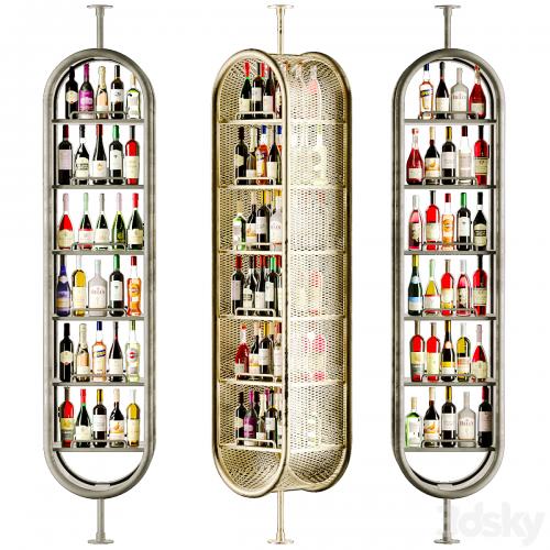 Modern rack in a restaurant with alcohol