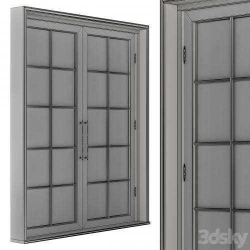 Neo Classic Glass and Wood Door Set 42