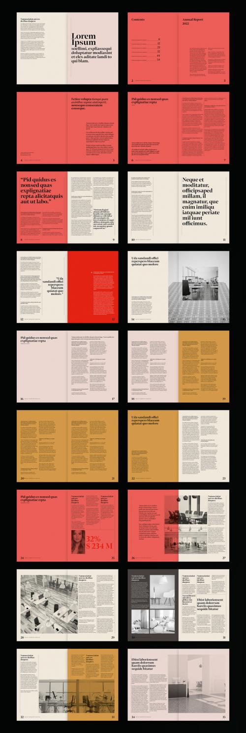 Airy Annual Report with Red Accents