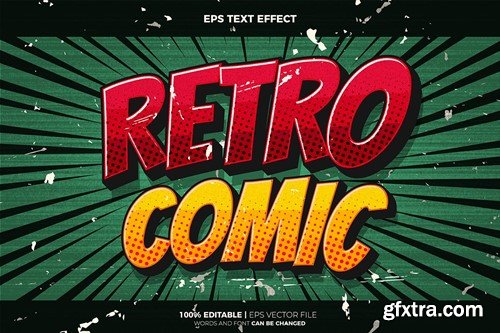 Retro Vintage Comic Cartoon Hero Text Effect QNQ8K2Z