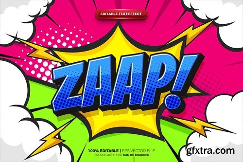 Halftone Pop Art Comic Cartoon Text Effect KVWDX7A