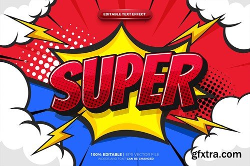 Halftone Pop Art Comic Cartoon Text Effect KVWDX7A