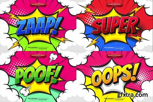 Halftone Pop Art Comic Cartoon Text Effect KVWDX7A