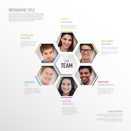 Meet Our Company Team Modern Presentation Template with Hexagons