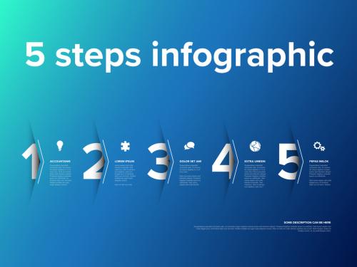 Five Steps Blue Progress Page Template