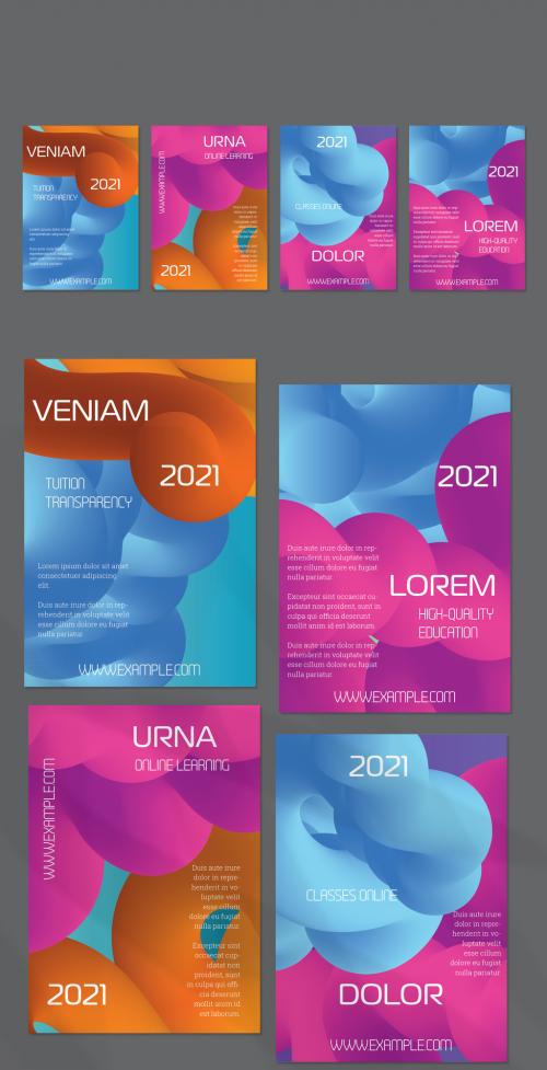 Flyer Layout with Futuristic Wavy Gradient Cloud Shape