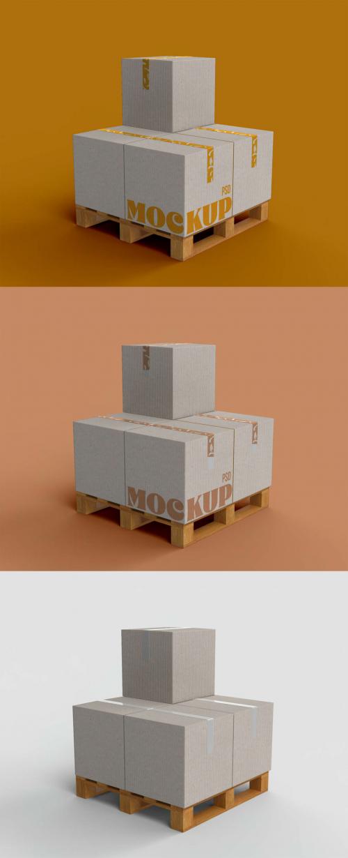 Stacked Boxes Mockup