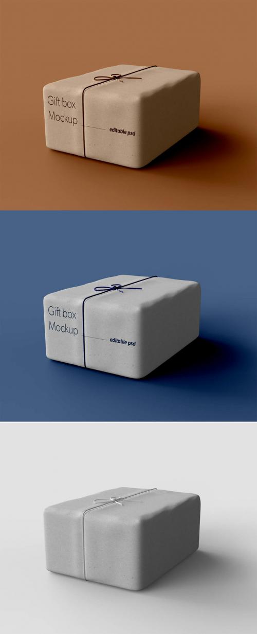 Square Gift Box Mockup