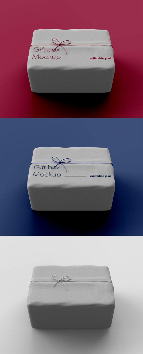 Isolated Gift Box Mockup